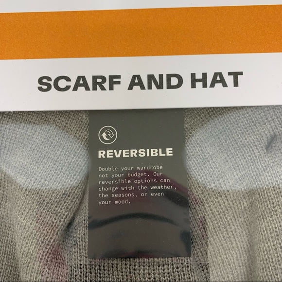 Timberland Gray Matching Beanie Hat & Scarf Set Spellout Brand New In Box Nwt - Picture 6 of 7